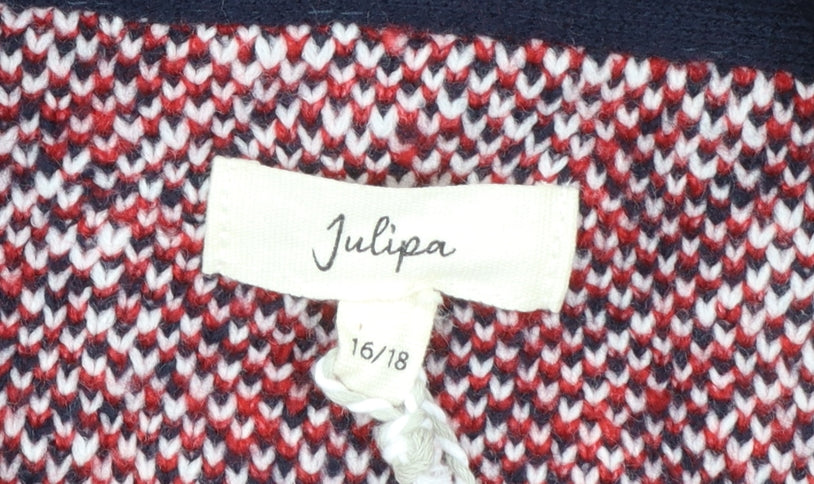 Julipa Women's Multicoloured Floral Knit Cardigan Size 16