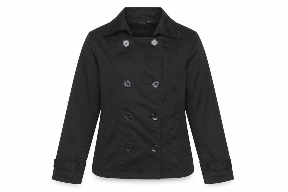 Uniqlo Women Black L Pea Coat Style Short Jacket Polyester