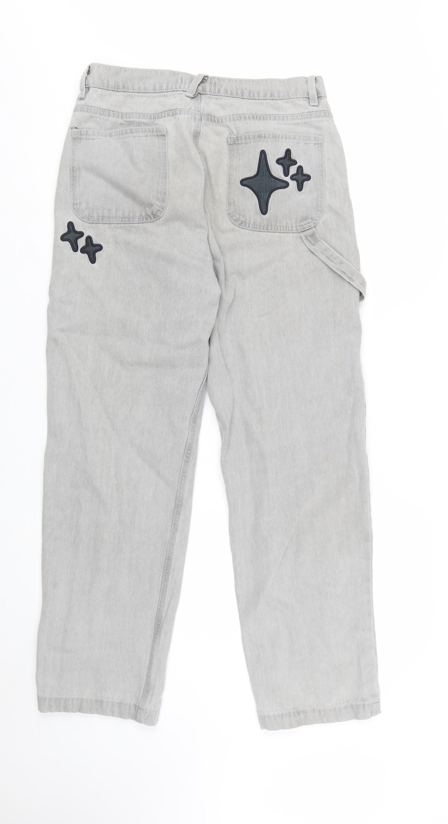 Broken Planet Market Grey Women's Straight Jeans W30 L30
