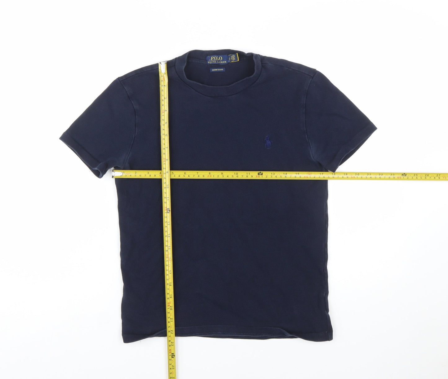 Polo Ralph Lauren Men's Navy Blue Cotton Crew Neck Slim Fit T-Shirt Size S
