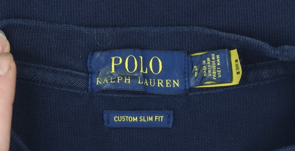 Polo Ralph Lauren Men's Navy Blue Cotton Crew Neck Slim Fit T-Shirt Size S
