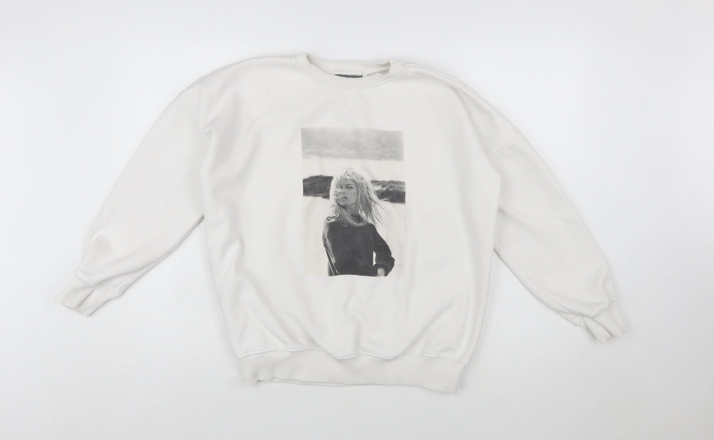 Mint Velvet x Brigitte Bardot White Graphic Print Women's Medium Sweatshirt