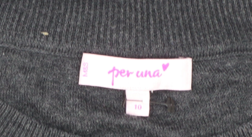 Marks and Spencer Per Una Women Grey Mix Size 10 Tunic Jumper