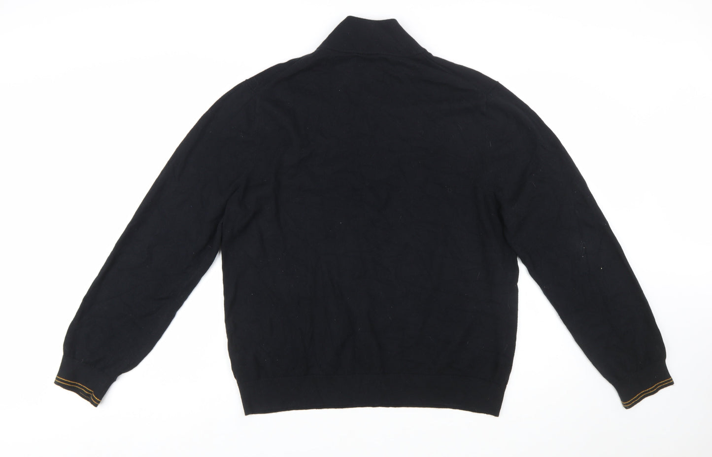 Paul Smith Men’s Black 2XL 1/2 Zip Cotton Knit Jumper