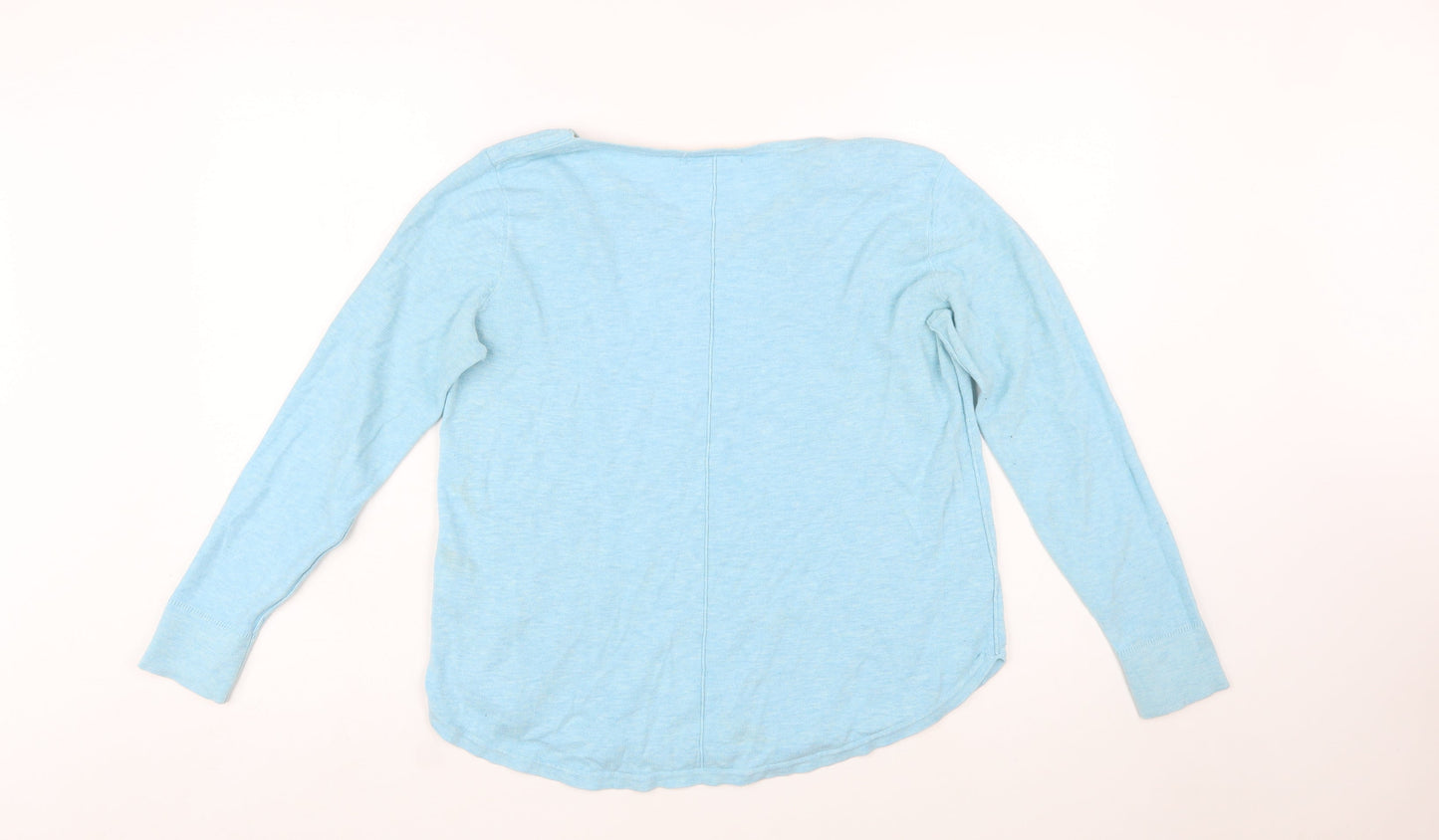 White Stuff Women's Blue Cotton V-Neck Jumper Size 12