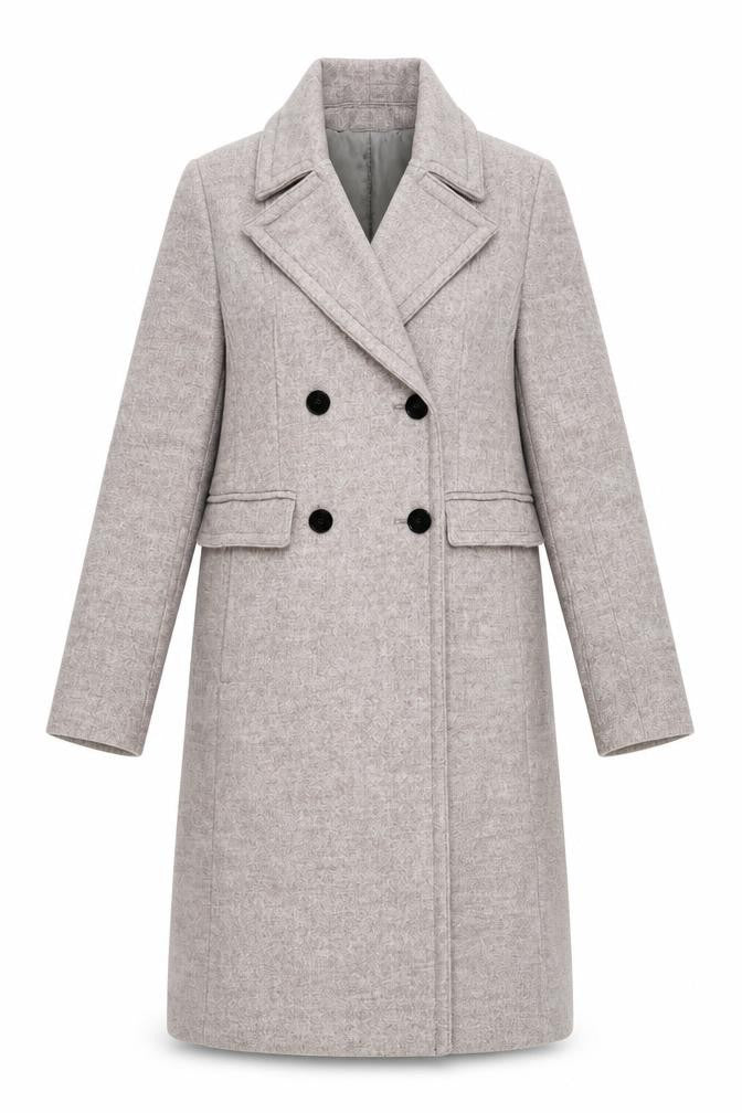 Linea Women’s Beige Wool Blend Long Overcoat Size 10 Classic Style
