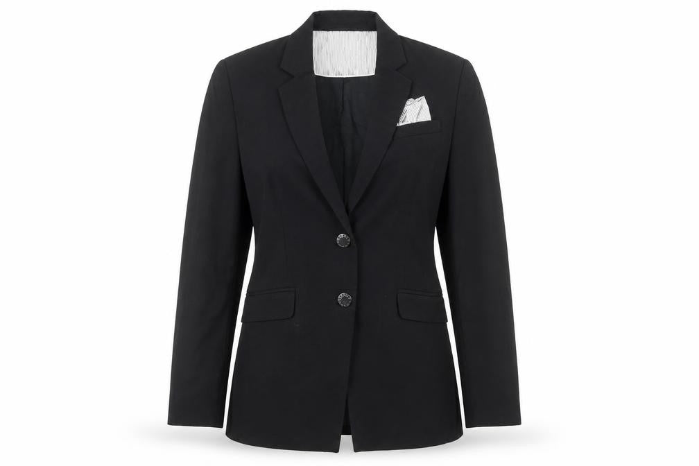 ESPRIT Women's Black Size 12 Two-Button Regular Fit Blazer