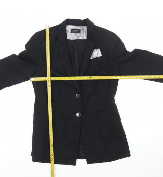 Esprit Women's Black Size 12 Two-Button Regular Fit Blazer