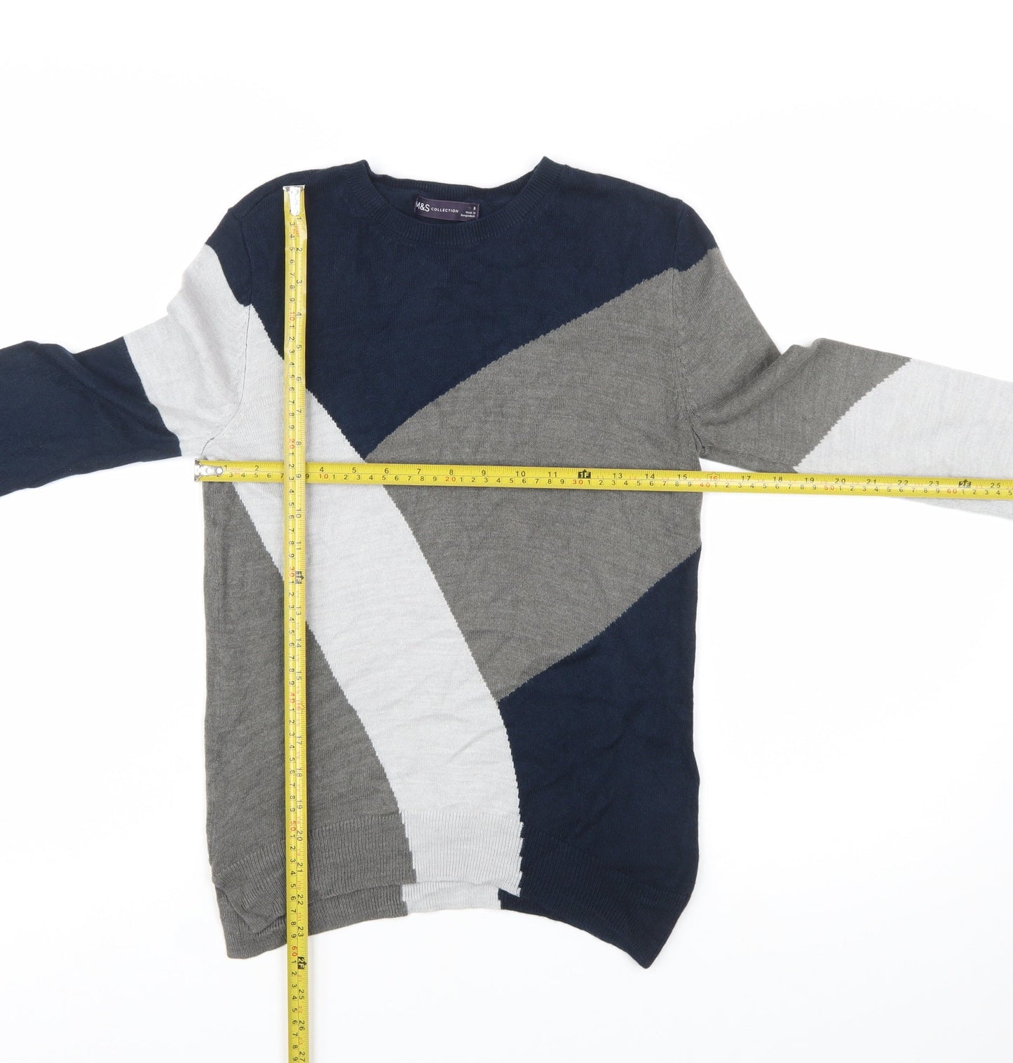 Marks and Spencer Women's Multicoloured Geometric Knit Jumper Size 8