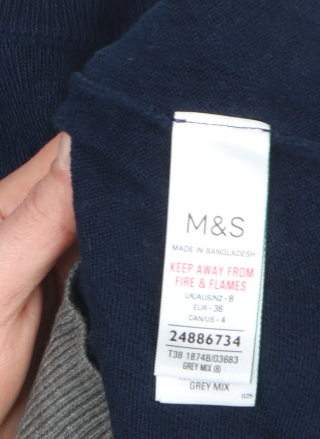 Marks and Spencer Women's Multicoloured Geometric Knit Jumper Size 8