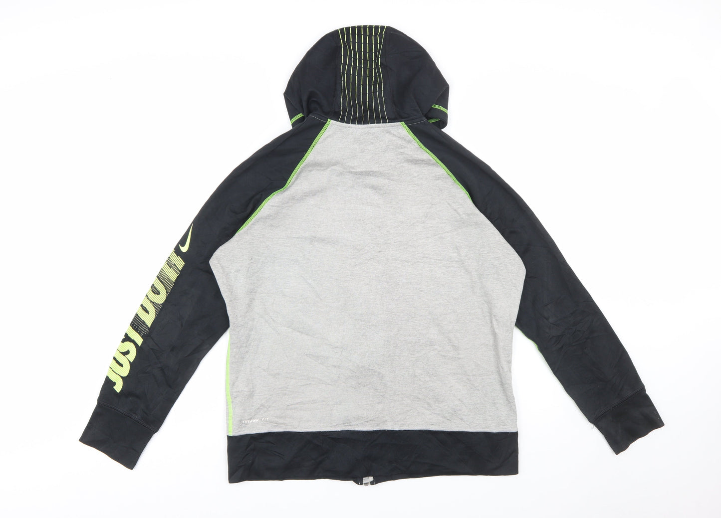 Nike Men's Grey Full Zip Therma-Fit Hoodie XL Sports Fleece