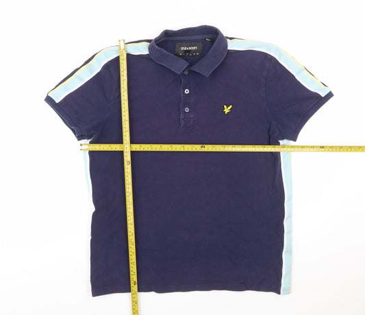 Lyle & Scott Men's Blue Cotton Polo Shirt Size L