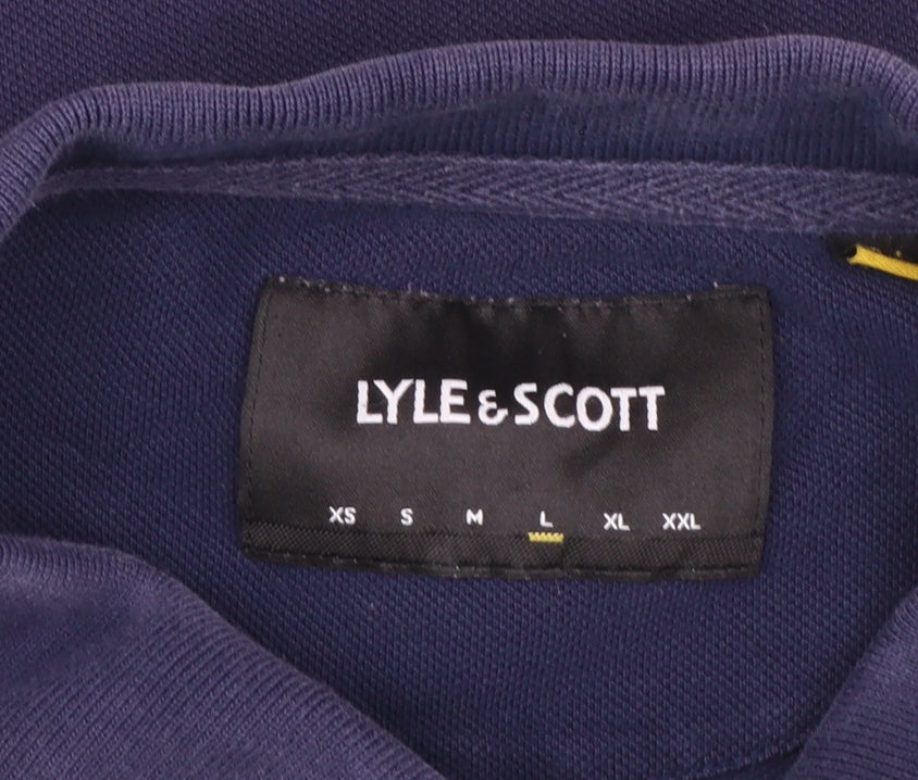 Lyle & Scott Men's Blue Cotton Polo Shirt Size L