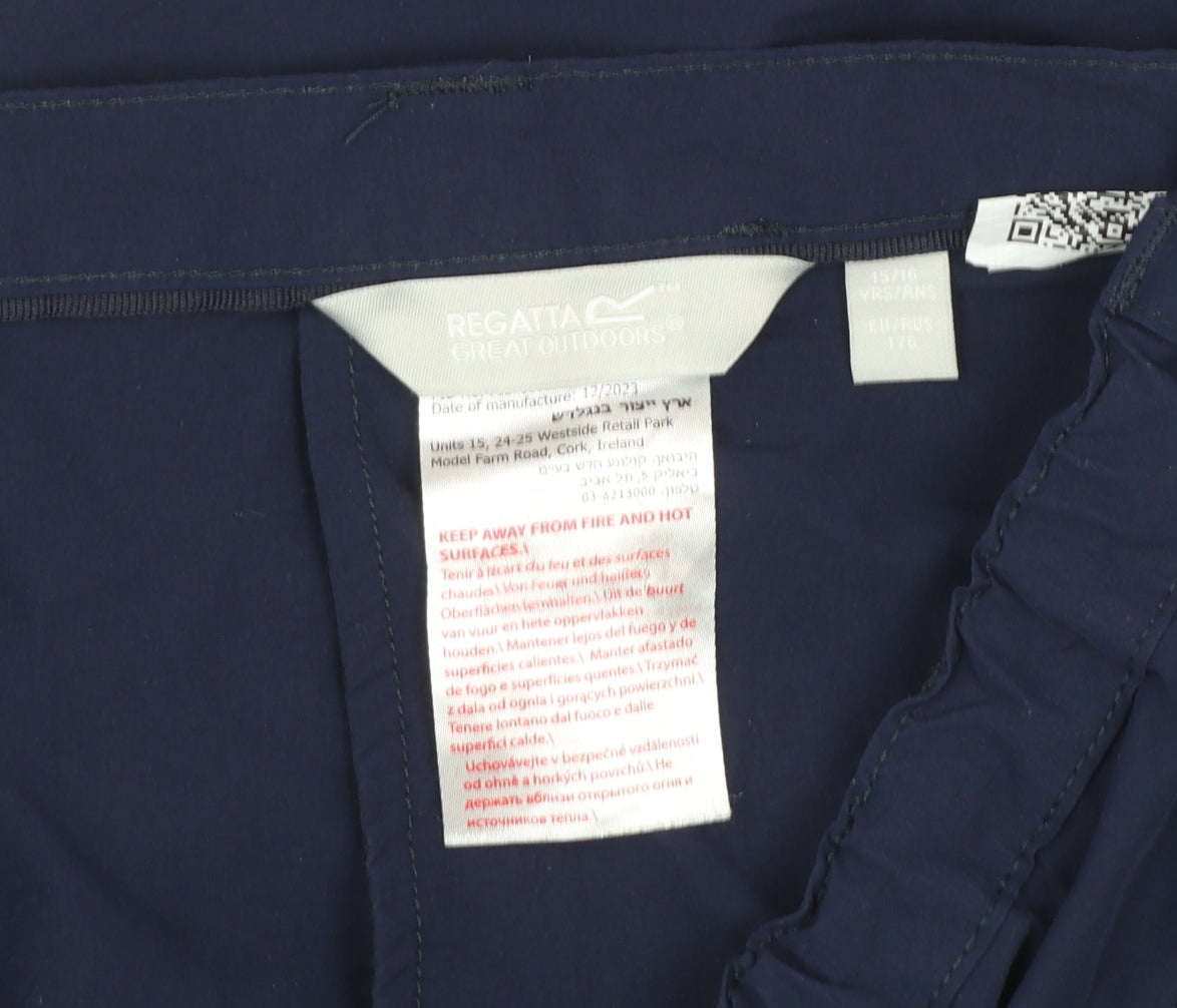 Regatta Boys Blue Convertible Cargo Trousers 15-16 Years Outdoor Hiking