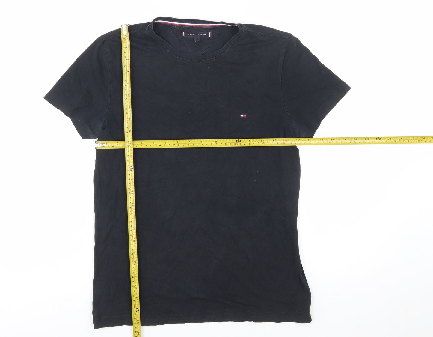 Tommy Hilfiger Men's Black Crew Neck Cotton Stretch T-Shirt M