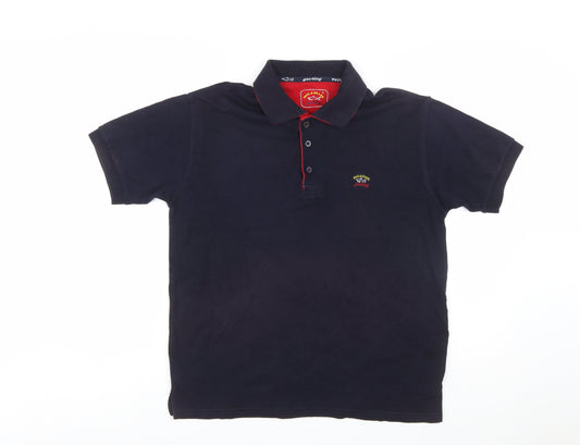 Paul & Shark Men's Blue Regular Fit Cotton Polo Shirt Size L
