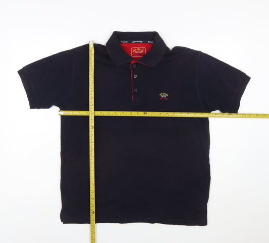 Paul & Shark Men's Blue Regular Fit Cotton Polo Shirt Size L