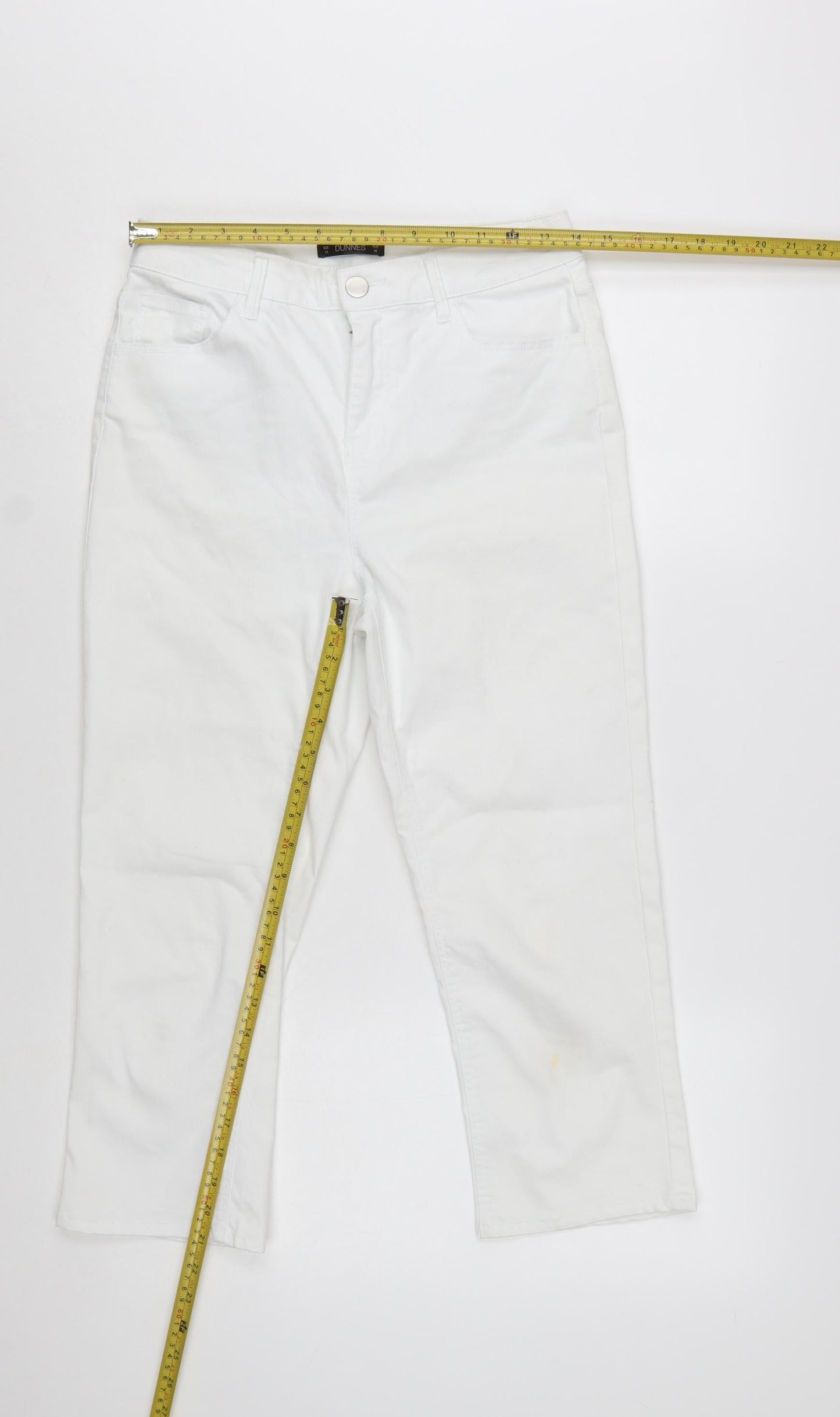 Dunnes Women’s White Cropped Stretch Jeans Size 10
