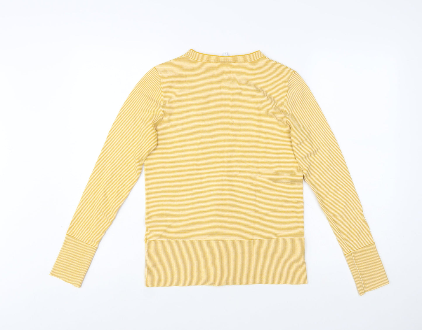 Warehouse Women’s Yellow Striped Crew Neck Long Sleeve Pullover Jumper Size 10
