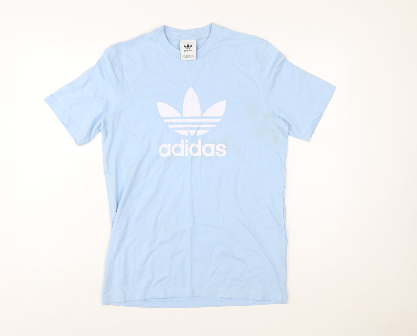 Adidas Women Blue Cotton Short Sleeve Basic T-Shirt Size S