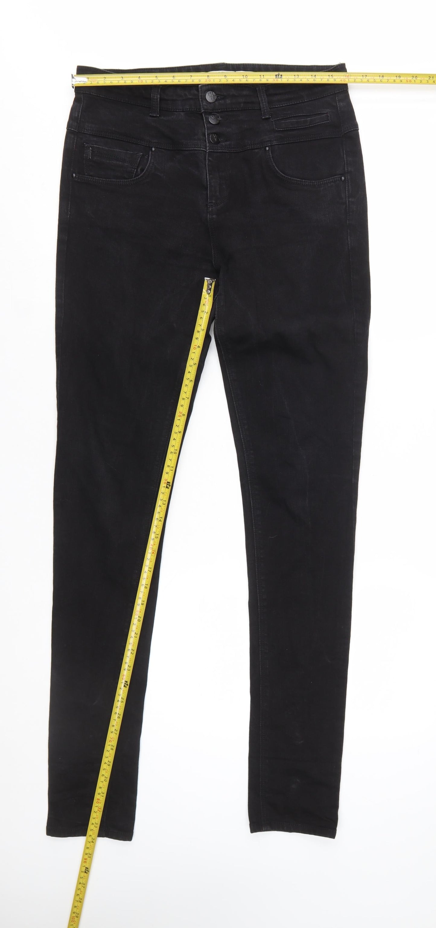 Moto Women's Black Skinny Jeans Tall W32 L36 Stretch Denim