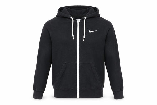 Nike Men's Black Full Zip Hoodie M Regular Fit Fleece Sportswear
