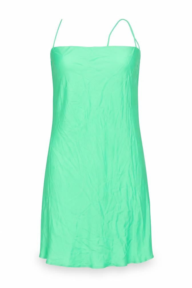Zara Women Green Viscose Slip Dress Size 12 Summer Party