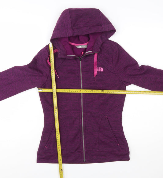 The North Face Womens Purple Full Zip Hoodie Size S Fleece Lined Outdoor