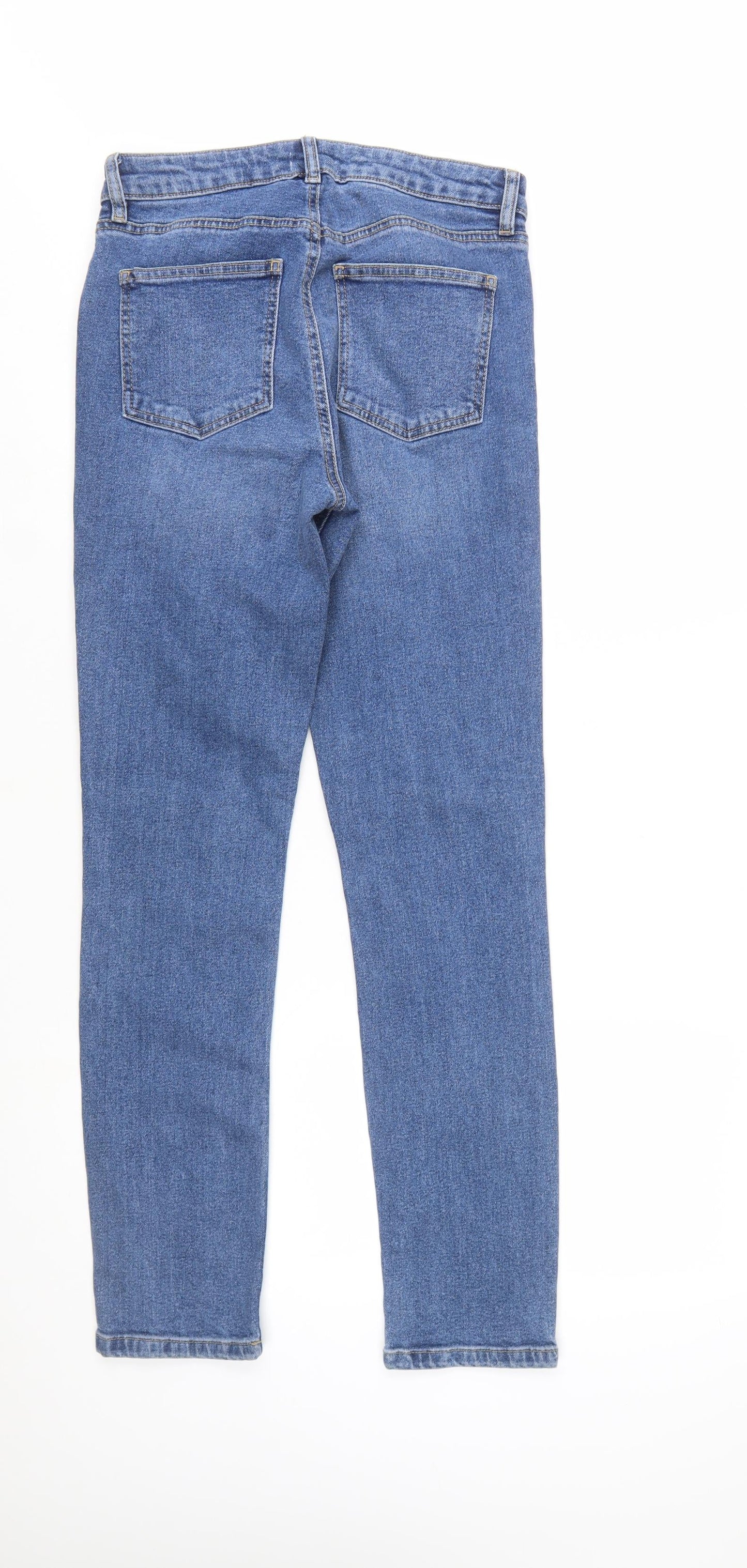 Warehouse Women's Blue Straight Regular Fit Mid Rise Jeans UK 10