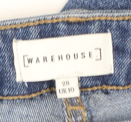 Warehouse Women's Blue Straight Regular Fit Mid Rise Jeans UK 10