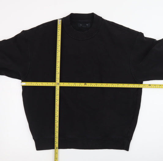 AllSaints Men's Black XS Pullover Crew Neck Sweatshirt