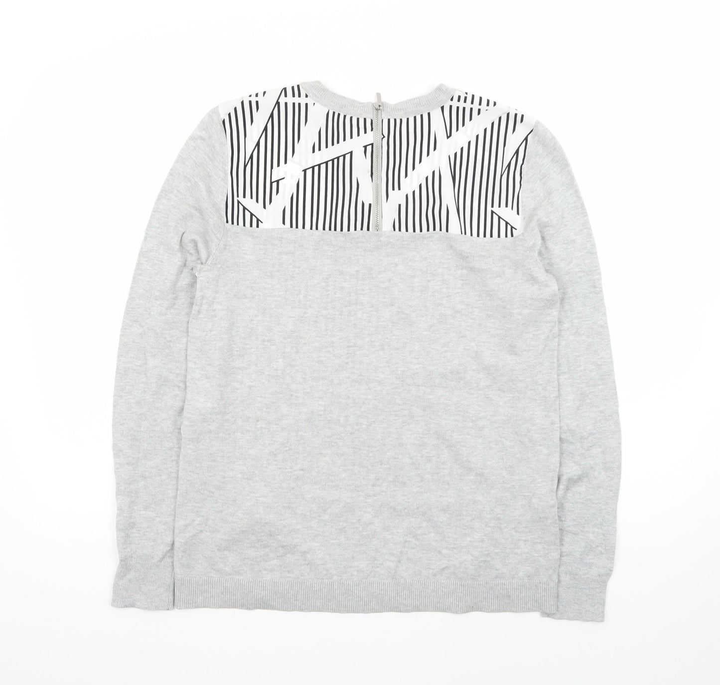 Principles by Ben de Lisi Women's Grey Geometric Long Sleeve Blouse Size 10