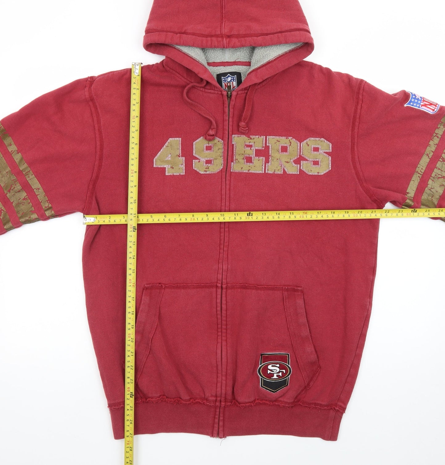 NFL Men's Red Full Zip 49ers Hoodie Size M Fleece Lined