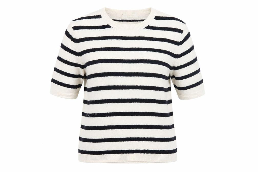 Marks & Spencer Women’s Ivory Striped Short Sleeve Pullover Jumper M