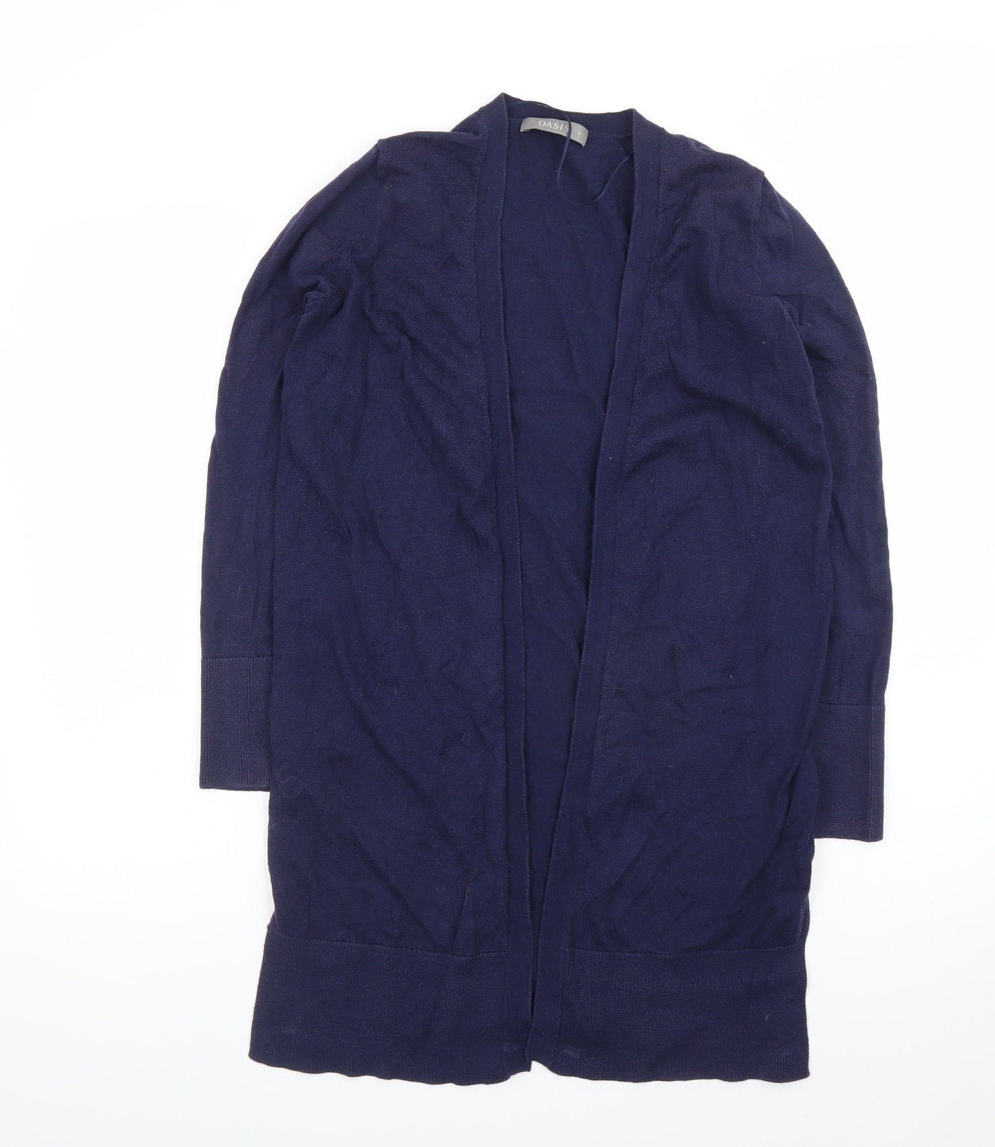 Oasis Women’s Blue Long Sleeve Open Knit Cotton Cardigan Size S