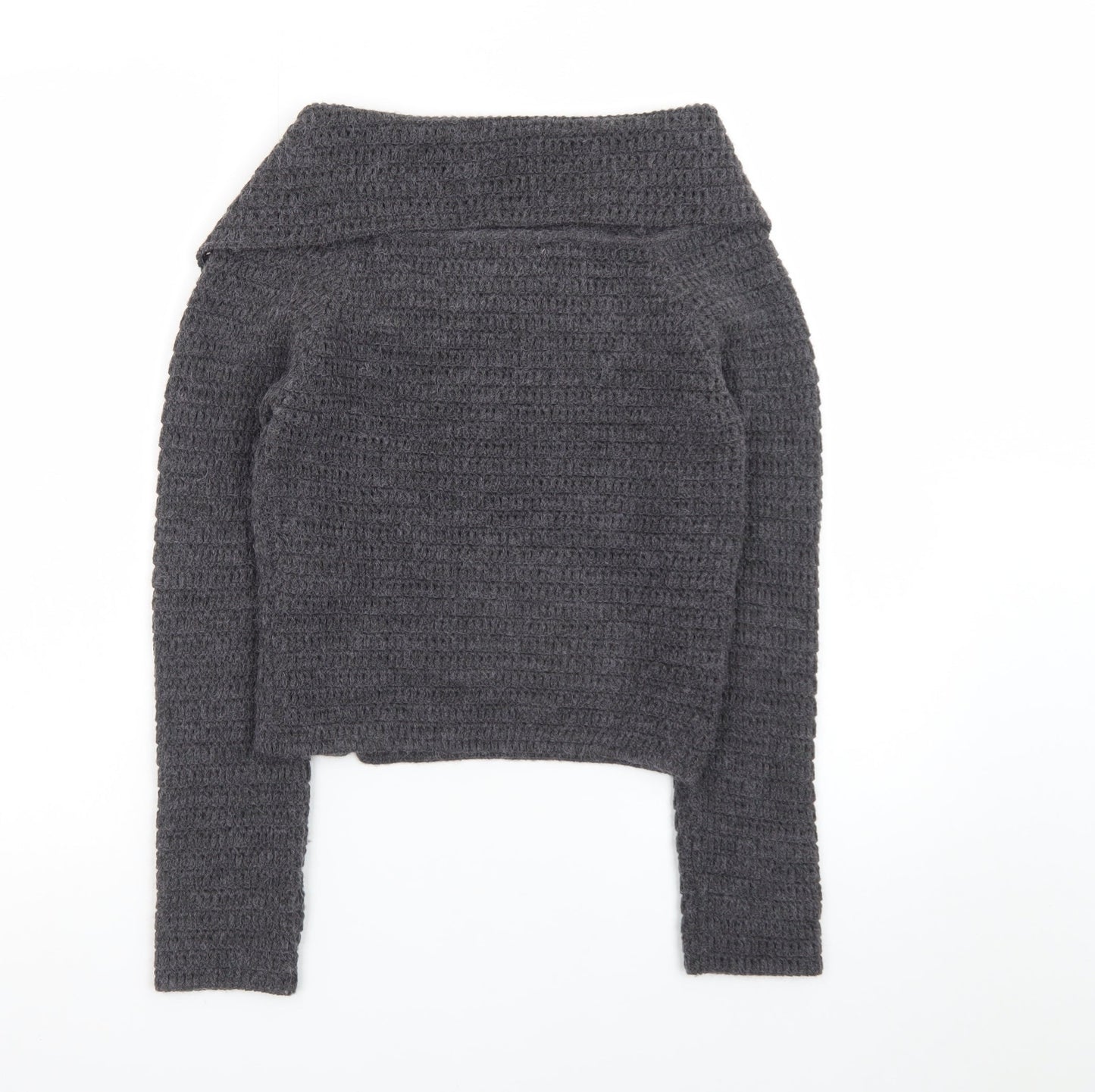 Zara Women’s Grey Wool Blend Collared Button Cardigan Size 10
