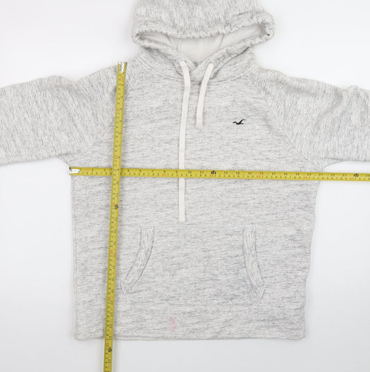 Hollister Womens Grey Hooded Pullover Sweatshirt Size S Fleece Lined