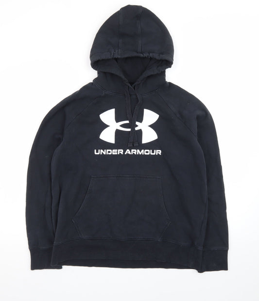 Under Armour Men’s Black Pullover Hoodie Small Graphic Logo Fleece