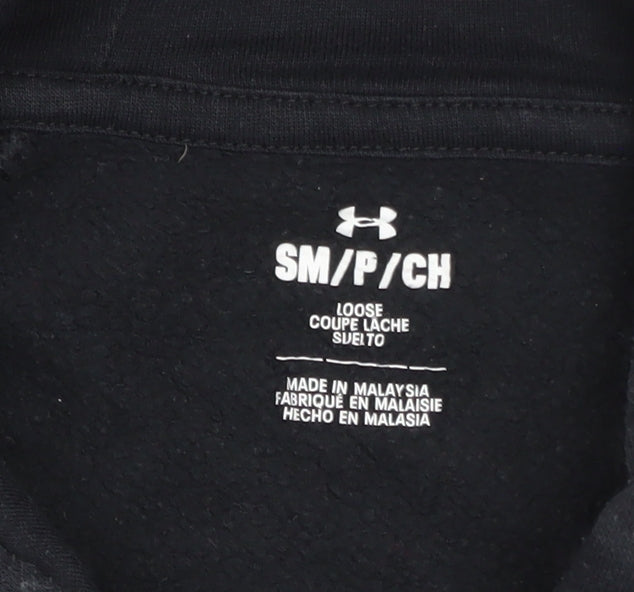 Under Armour Men’s Black Pullover Hoodie Small Graphic Logo Fleece