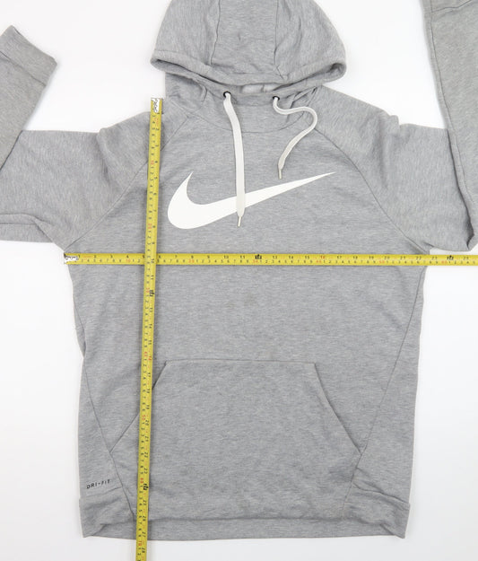 Nike Men's Grey Dri-Fit Pullover Hoodie Size L Sportswear