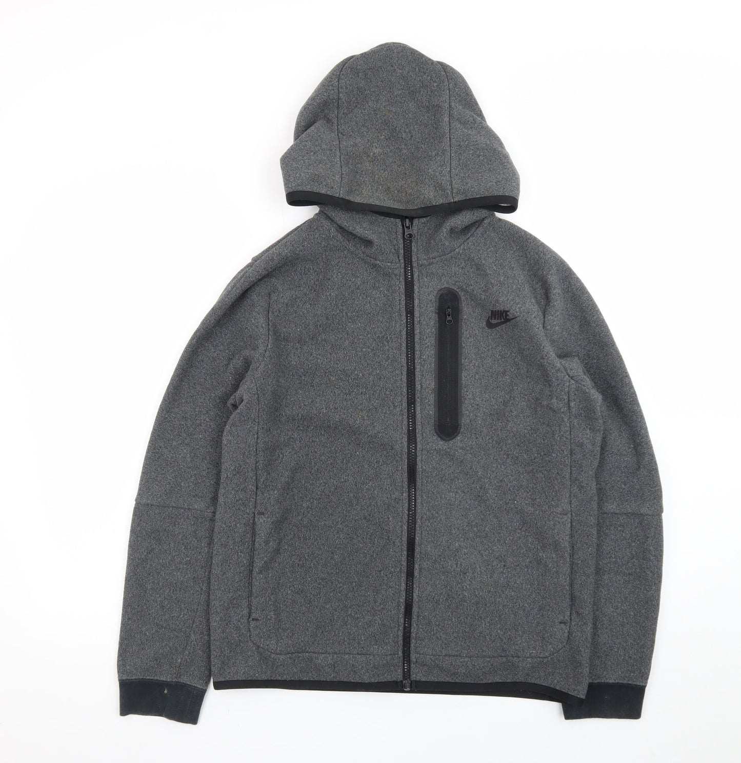Nike Men’s Grey Full Zip Hoodie XL Fleece Sweatshirt