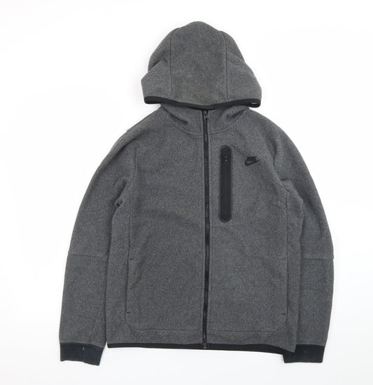 Nike Men’s Grey Full Zip Hoodie XL Fleece Sweatshirt