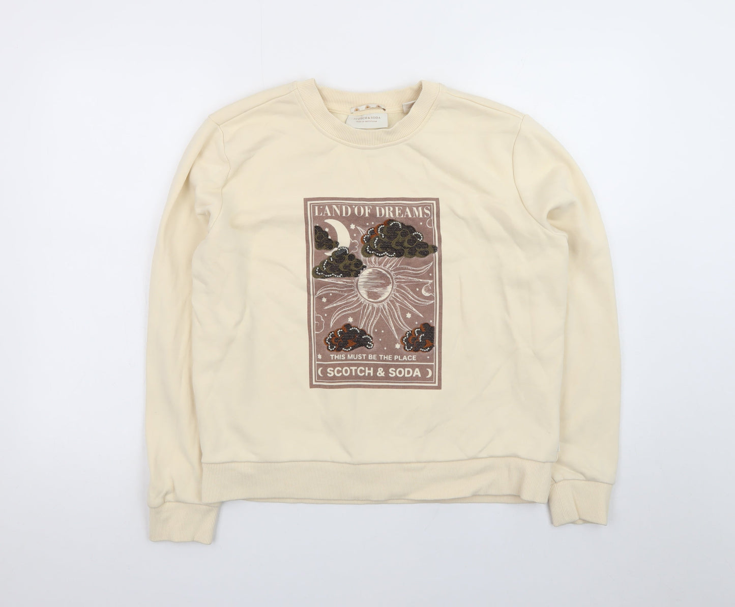 Scotch & Soda Women's Beige Land of Dreams Pullover Sweatshirt Size S