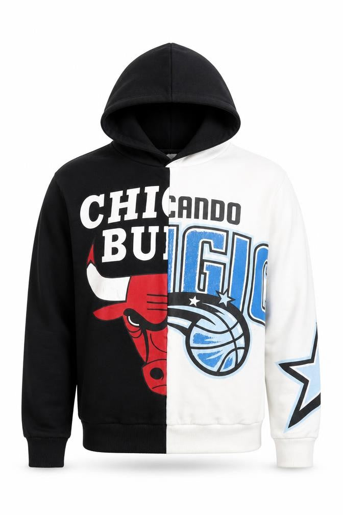Bershka Men’s Multicolour NBA Graphic Pullover Hoodie Size M