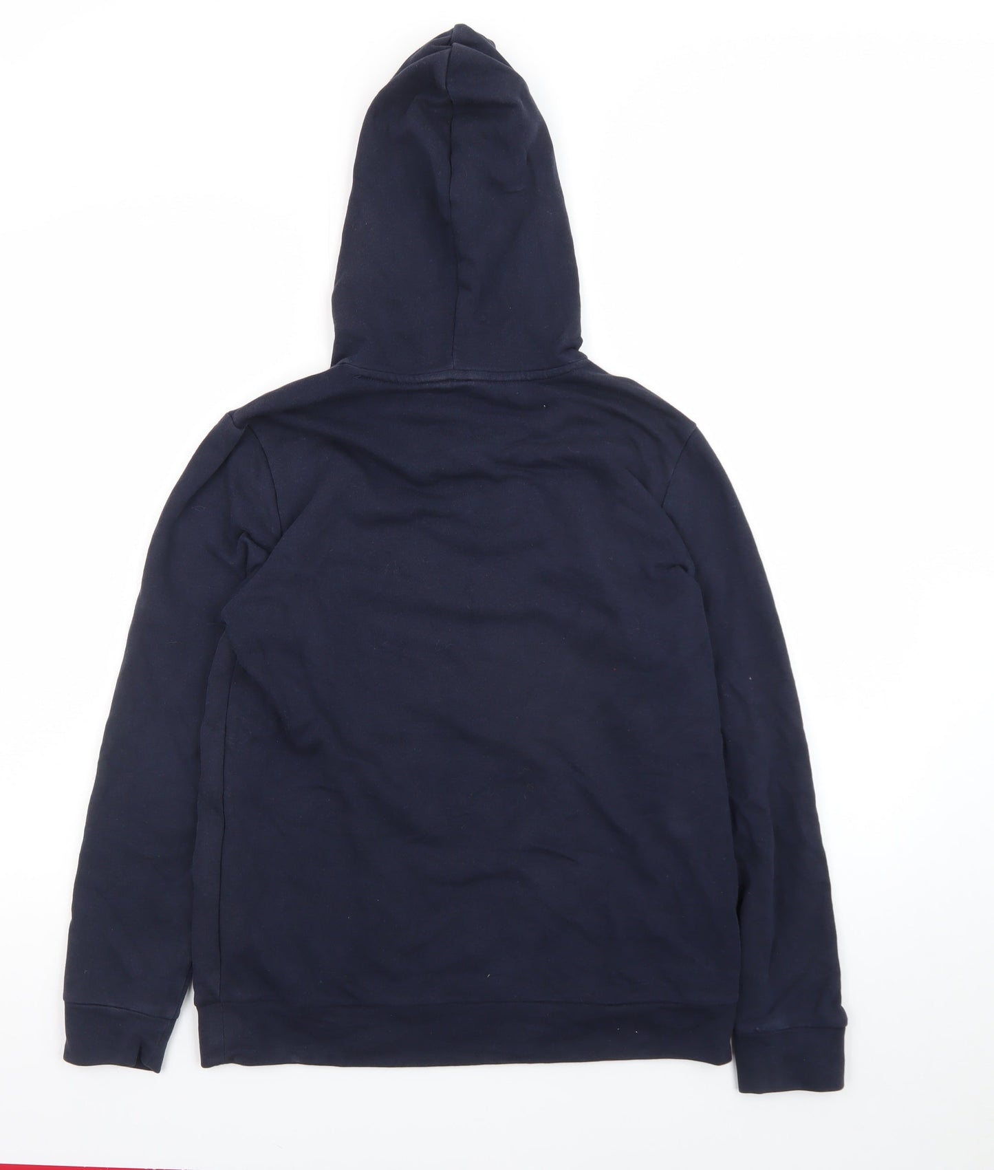 Adidas Teens Blue Pullover Hoodie 164 Logo Fleece Sweatshirt