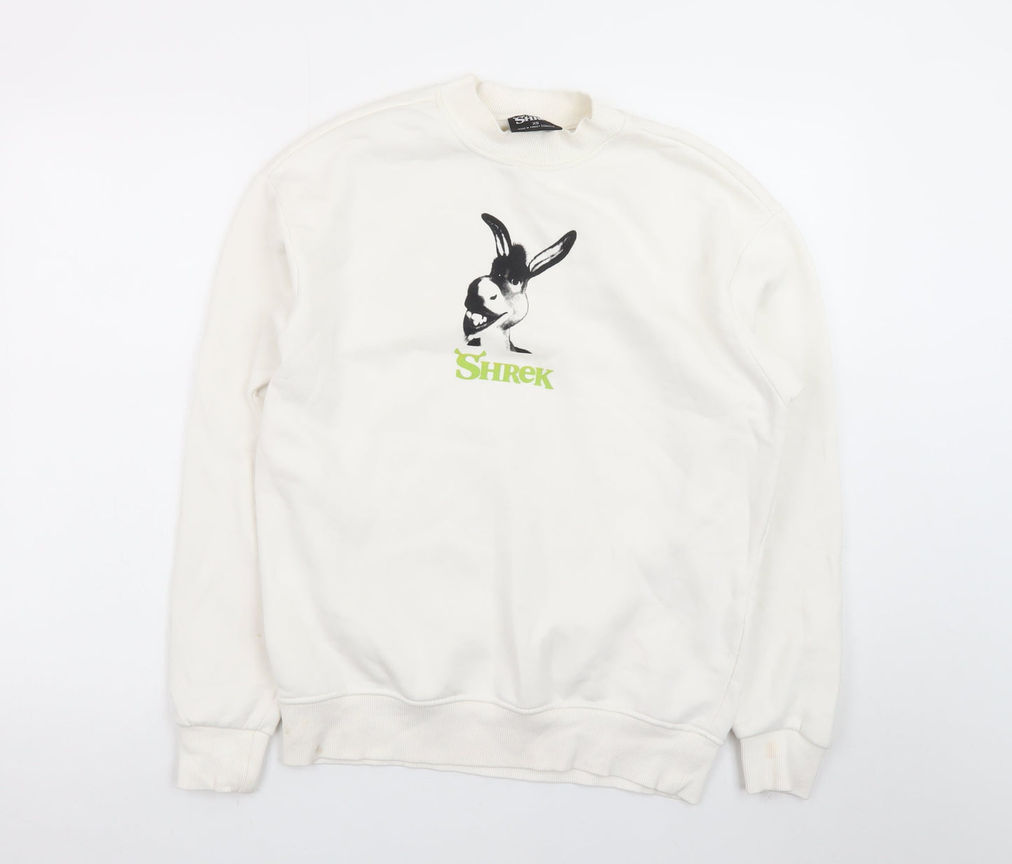 DreamWorks Shrek Donkey Graphic White Sweatshirt XS Women
