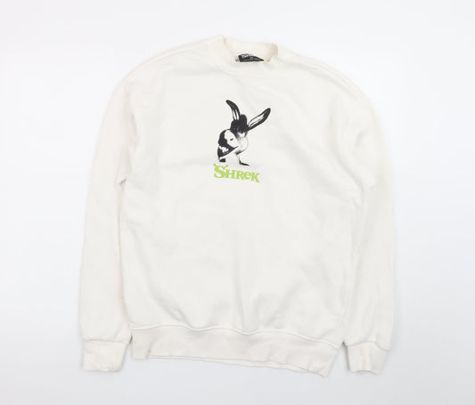 DreamWorks Shrek Donkey Graphic White Sweatshirt XS Women