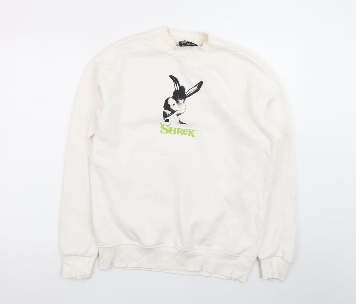 DreamWorks Shrek Donkey Graphic White Sweatshirt XS Women