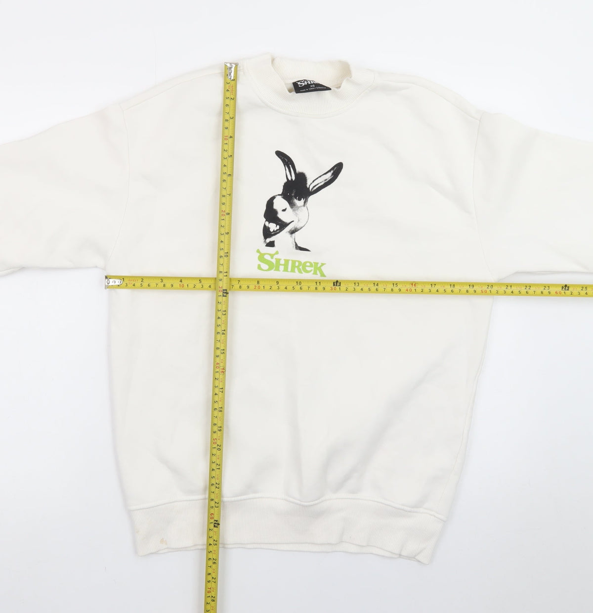 DreamWorks Shrek Donkey Graphic White Sweatshirt XS Women