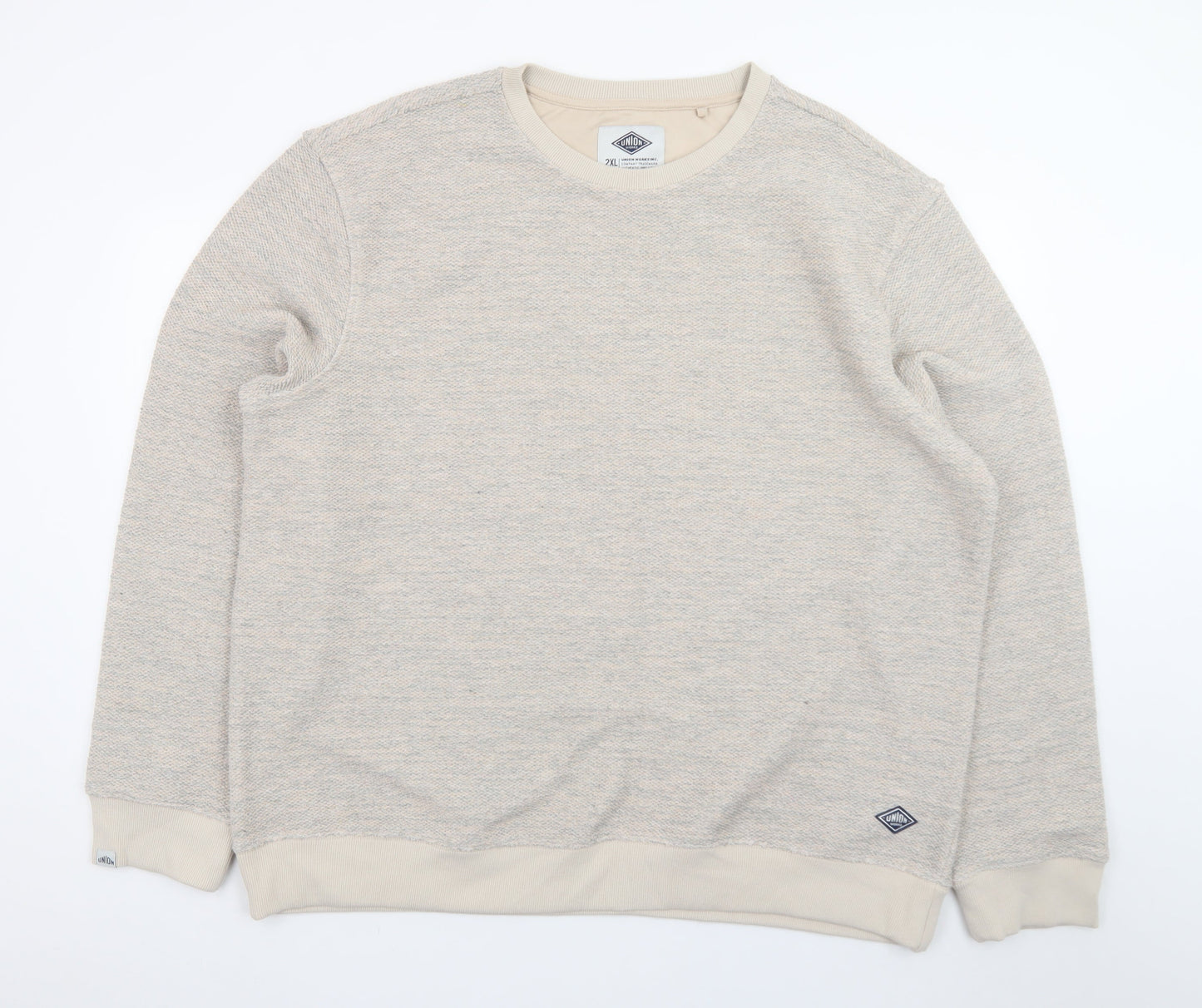 Union Works Men Beige 2XL Pullover Sweatshirt Classic Knit